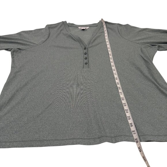 Athleta Uptempo Ribbed Henley Top Sage Green Size 3X - Picture 6 of 6